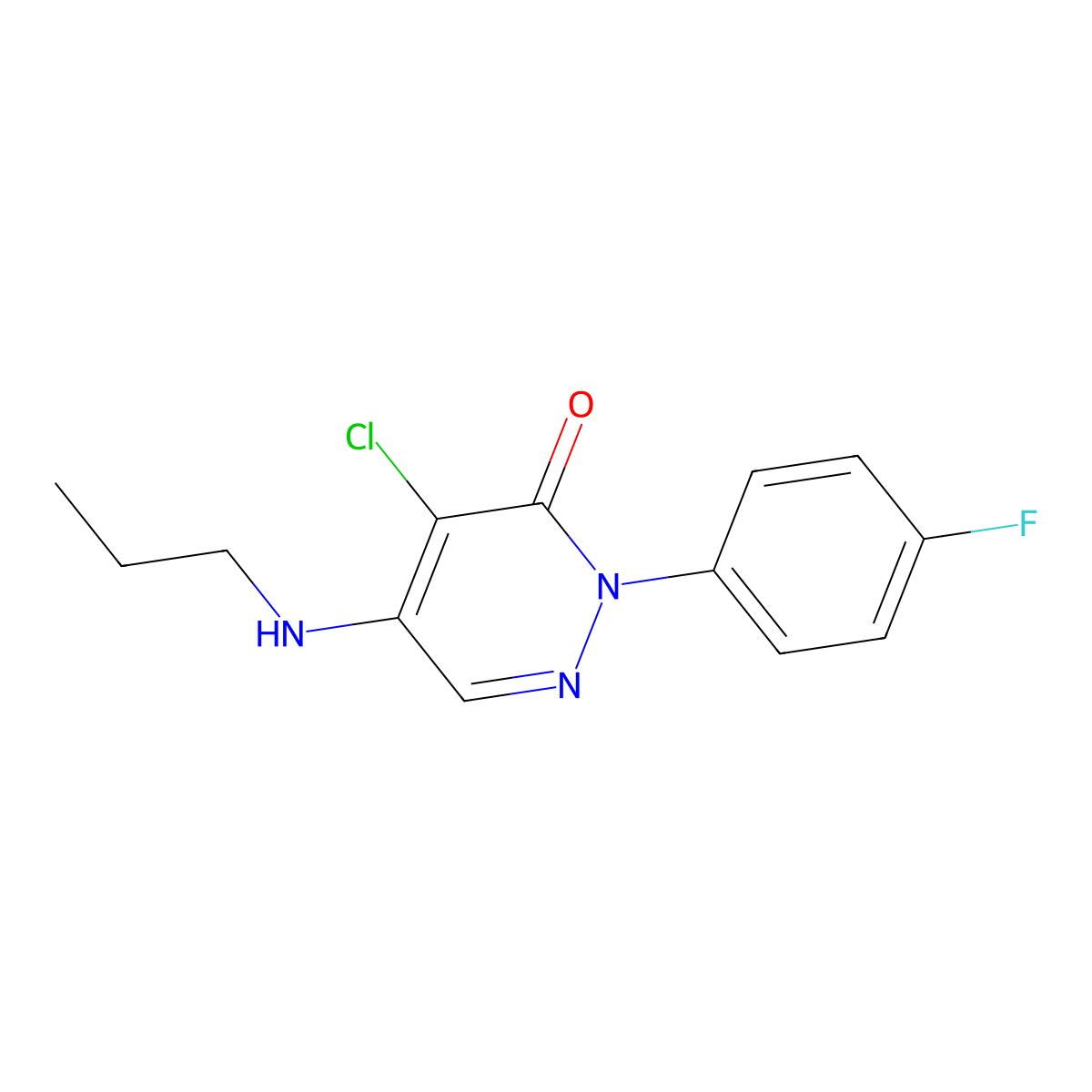 4-chloro-2-(4-fluorophenyl)-5-(propylamino)-3(2H)-pyridazinone molecular structure, CAS 478049-14-8