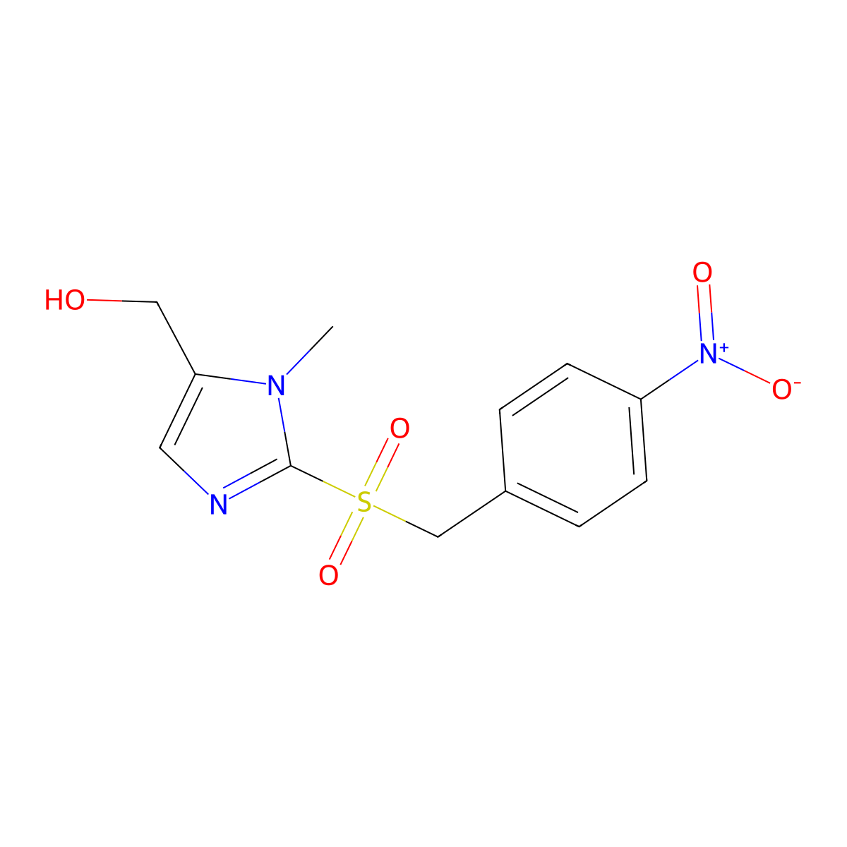 {1-methyl-2-[(4-nitrobenzyl)sulfonyl]-1H-imidazol-5-yl}methanol molecular structure, CAS 478049-30-8