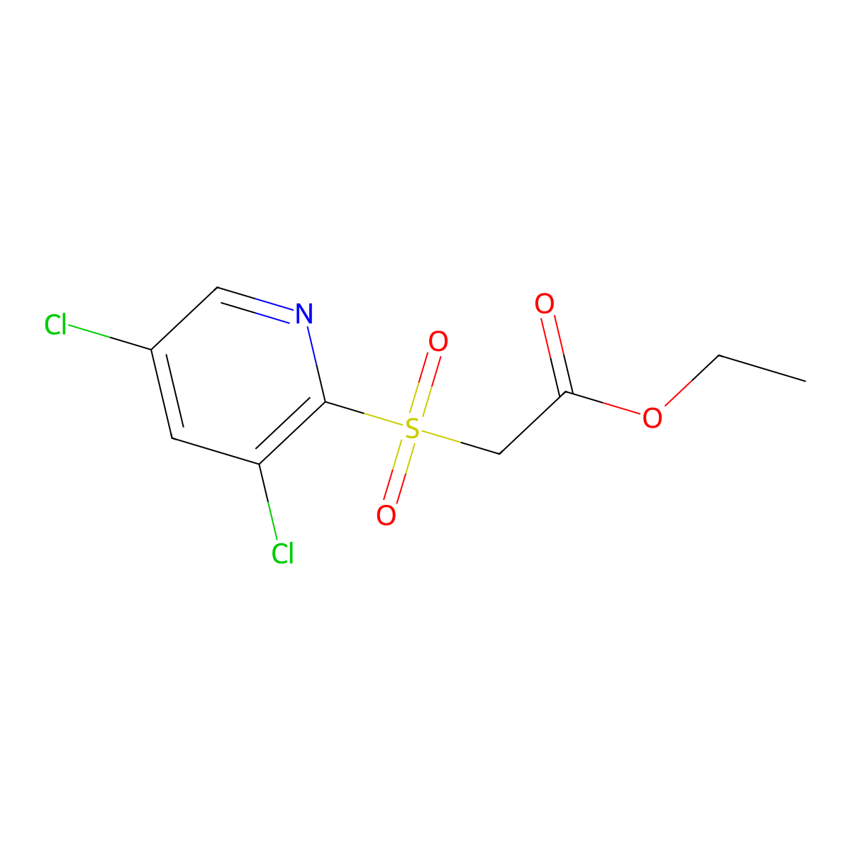 Ethyl 2-[(3,5-dichloro-2-pyridinyl)sulfonyl]acetate molecular structure, CAS 478049-31-9