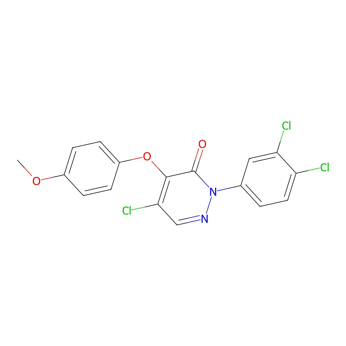 5-chloro-2-(3,4-dichlorophenyl)-4-(4-methoxyphenoxy)-3(2H)-pyridazinone molecular structure, CAS 478049-33-1