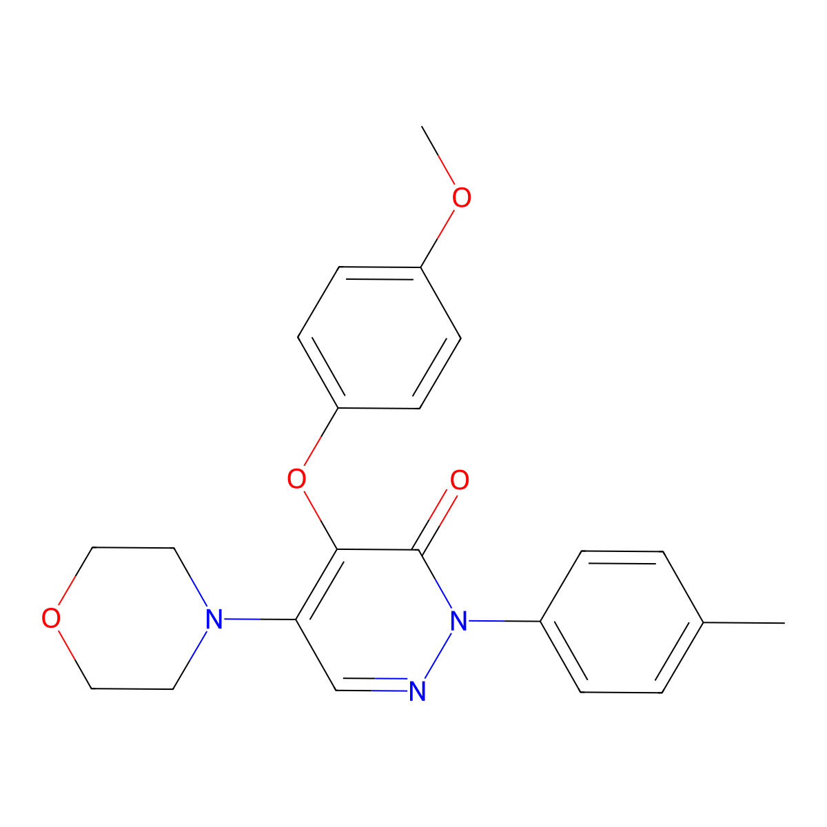 4-(4-methoxyphenoxy)-2-(4-methylphenyl)-5-morpholino-3(2H)-pyridazinone molecular structure, CAS 478049-34-2