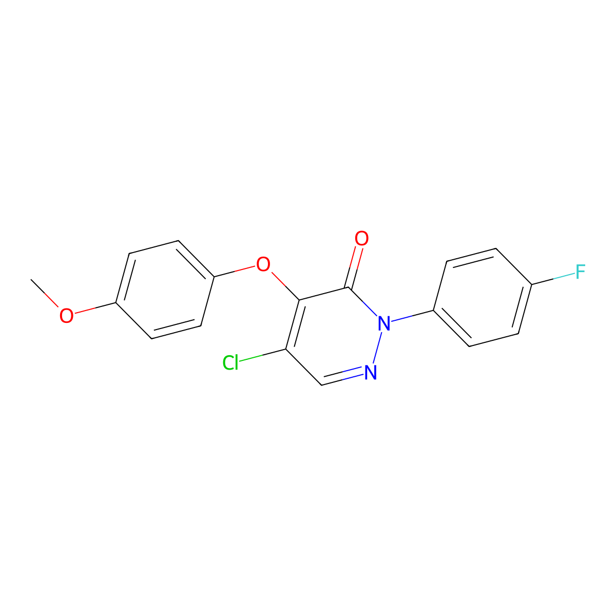 5-chloro-2-(4-fluorophenyl)-4-(4-methoxyphenoxy)-3(2H)-pyridazinone molecular structure, CAS 478049-35-3