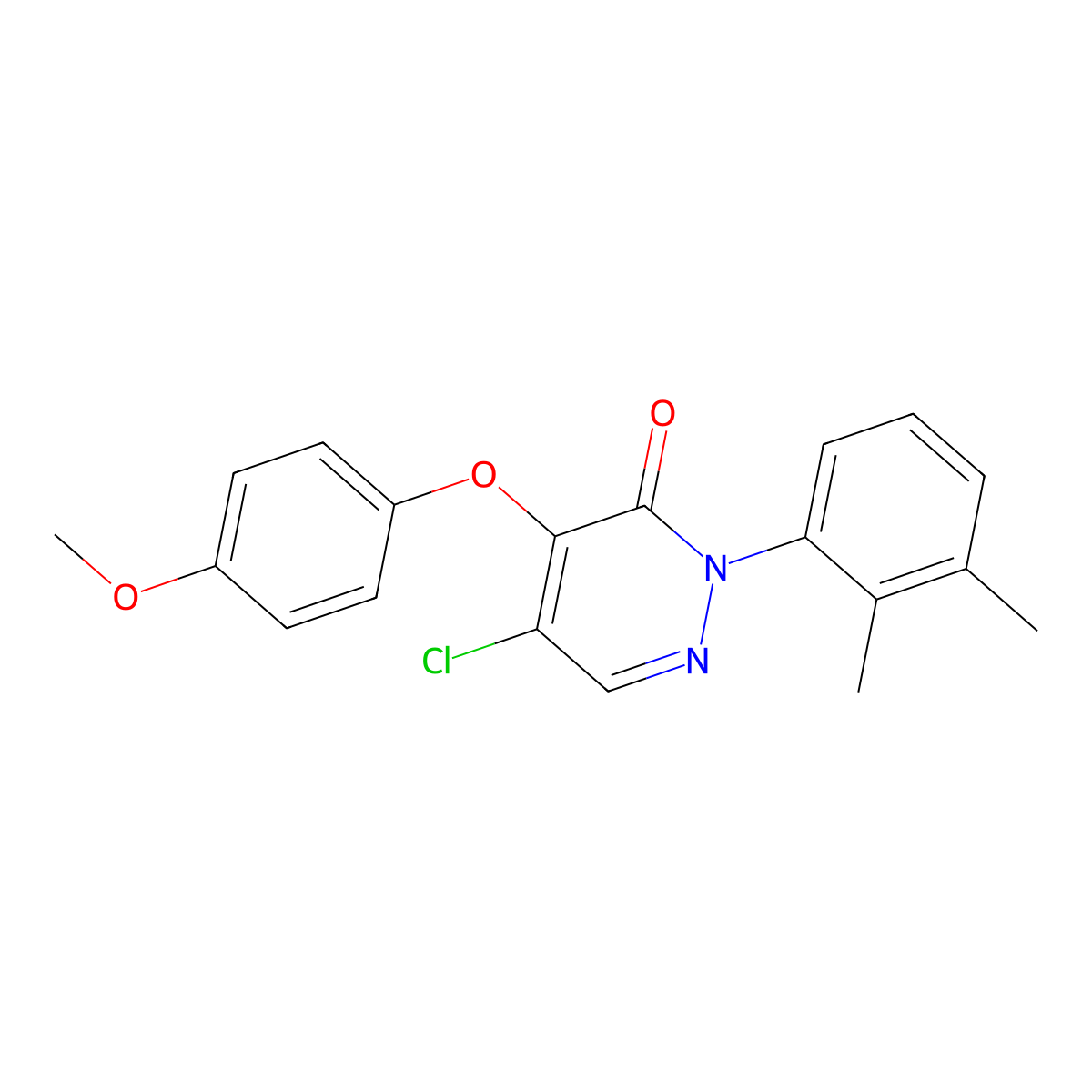 5-Chloro-2-(2,3-dimethylphenyl)-4-(4-methoxyphenoxy)pyridazin-3-one molecular structure, CAS 478049-36-4