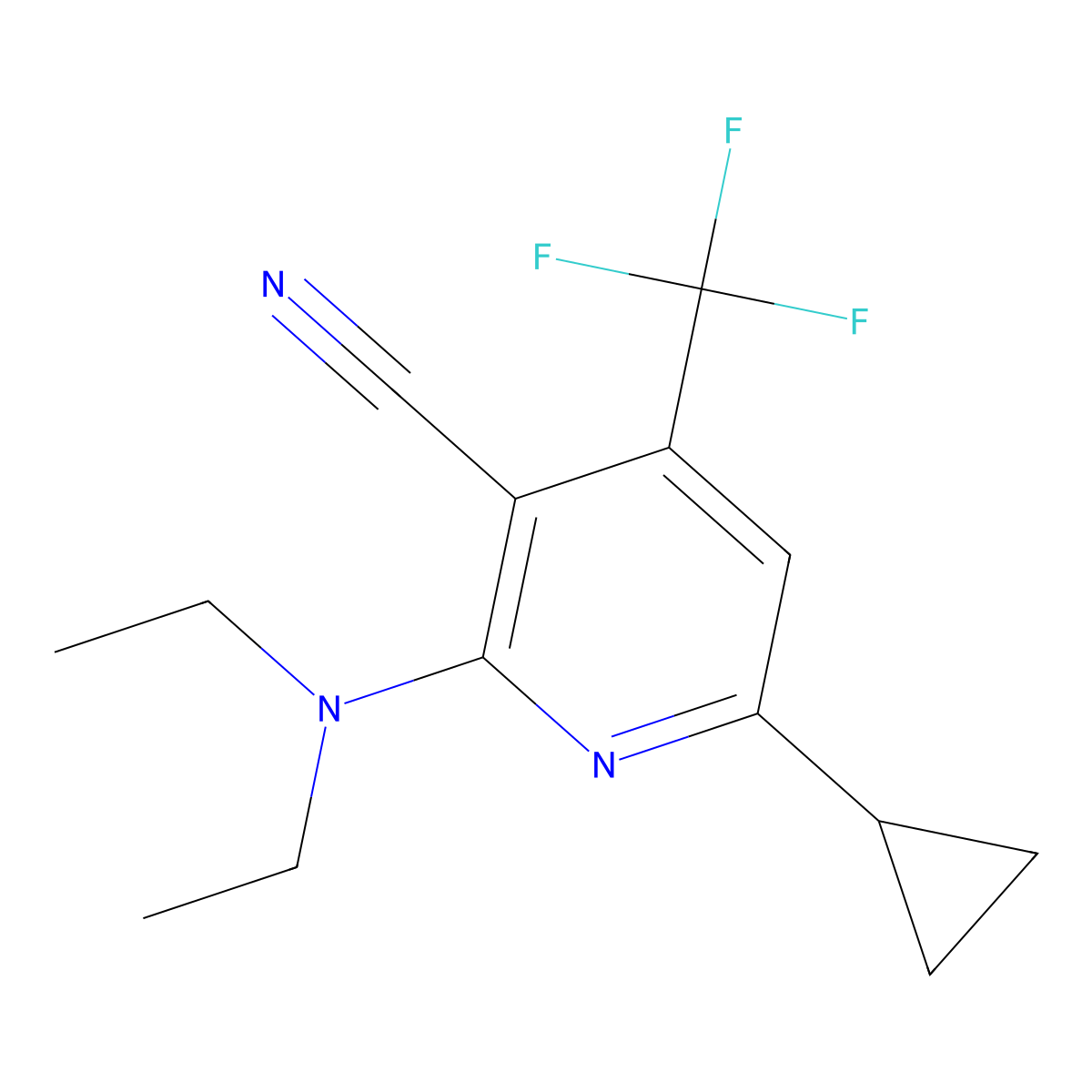 6-Cyclopropyl-2-(diethylamino)-4-(trifluoromethyl)pyridine-3-carbonitrile molecular structure, CAS 478049-67-1