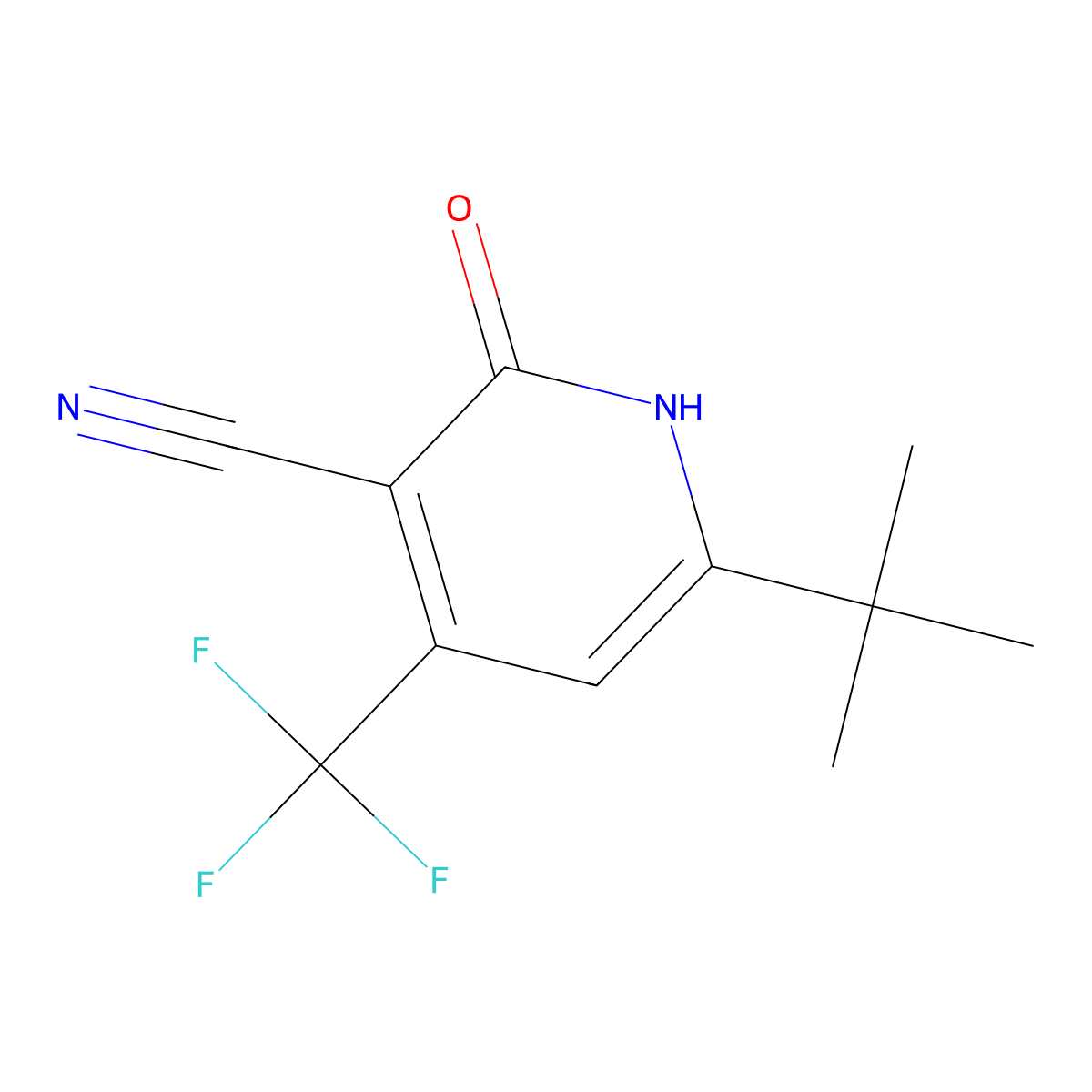 6-(Tert-butyl)-2-hydroxy-4-(trifluoromethyl)nicotinonitrile molecular structure, CAS 478049-68-2