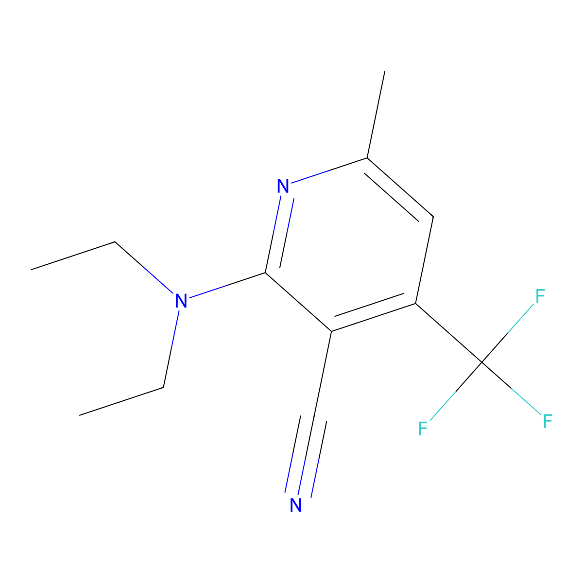 2-(Diethylamino)-6-methyl-4-(trifluoromethyl)nicotinonitrile molecular structure, CAS 478049-73-9