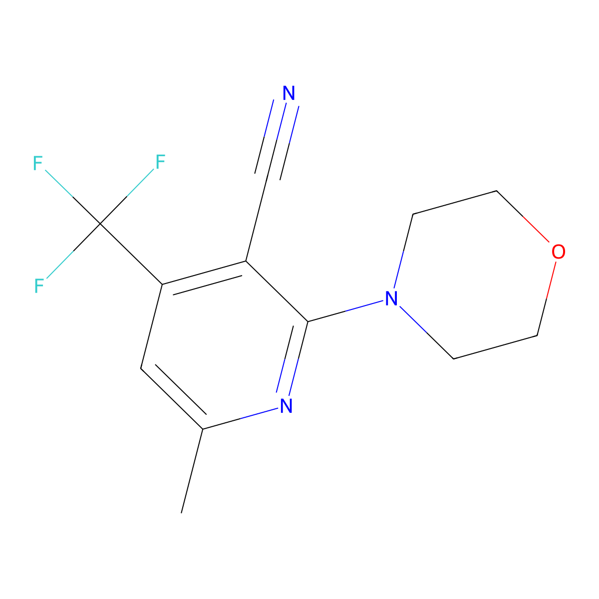 6-Methyl-2-morpholino-4-(trifluoromethyl)nicotinonitrile molecular structure, CAS 478049-80-8