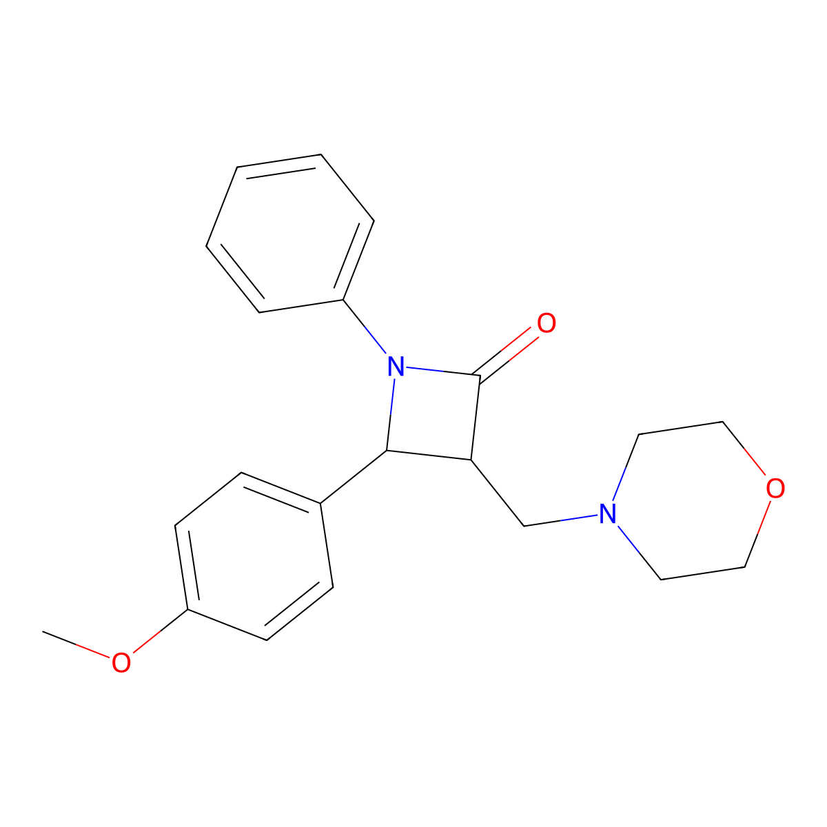 4-(4-Methoxyphenyl)-3-(morpholinomethyl)-1-phenyl-2-azetanone molecular structure, CAS 478049-85-3