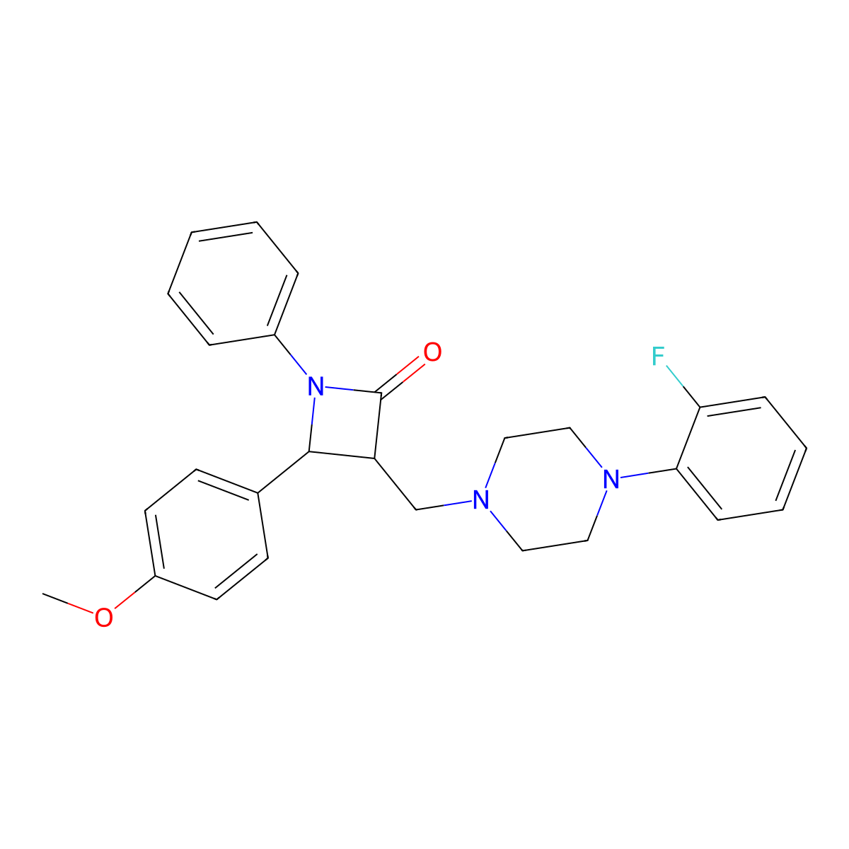 3-{[4-(2-Fluorophenyl)piperazino]methyl}-4-(4-methoxyphenyl)-1-phenyl-2-azetanone molecular structure, CAS 478049-87-5