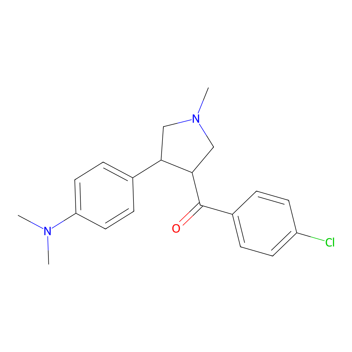 (4-chlorophenyl){4-[4-(dimethylamino)phenyl]-1-methyltetrahydro-1H-pyrrol-3-yl}methanone molecular structure, CAS 478050-07-6