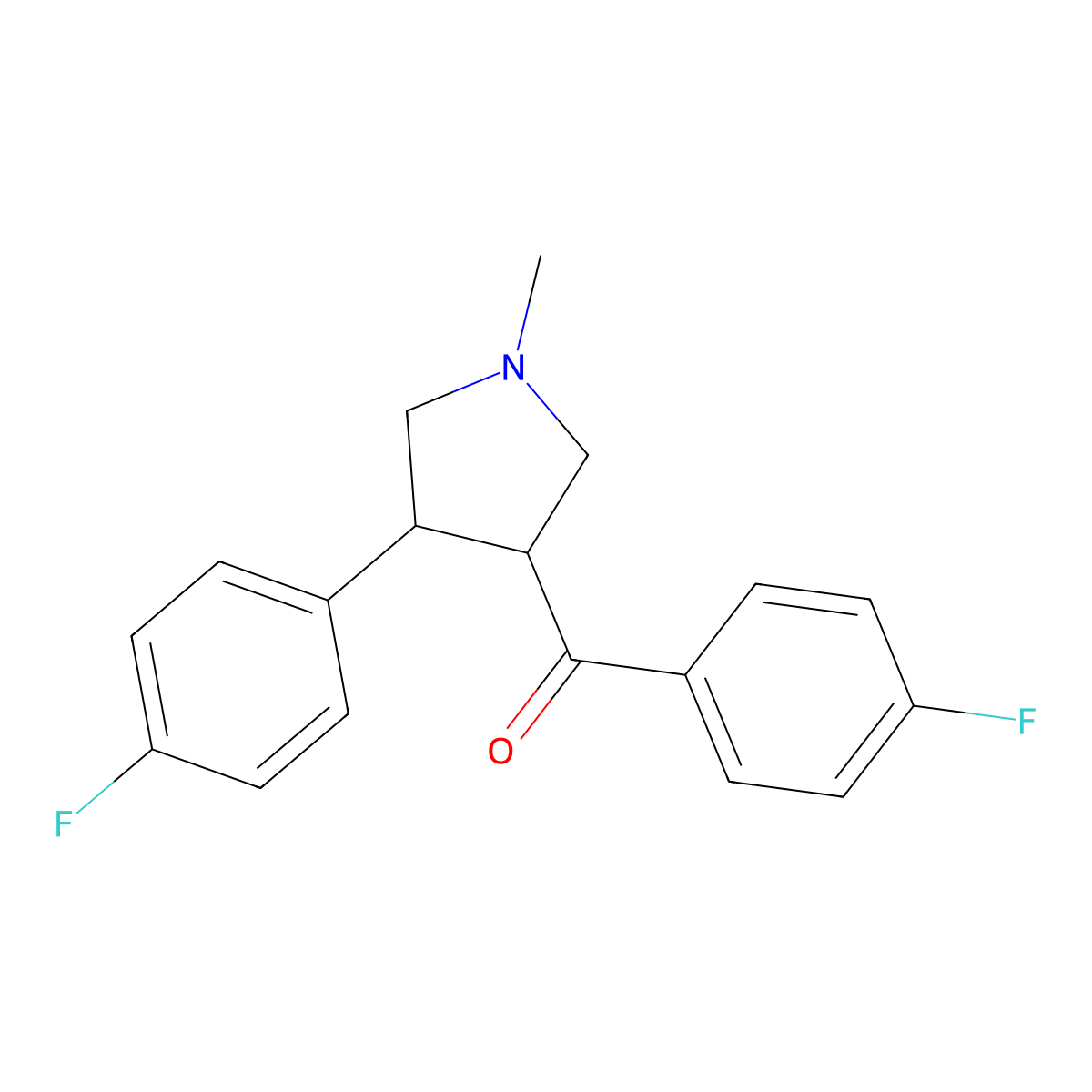 (4-fluorophenyl)[4-(4-fluorophenyl)-1-methyltetrahydro-1H-pyrrol-3-yl]methanone molecular structure, CAS 478050-08-7