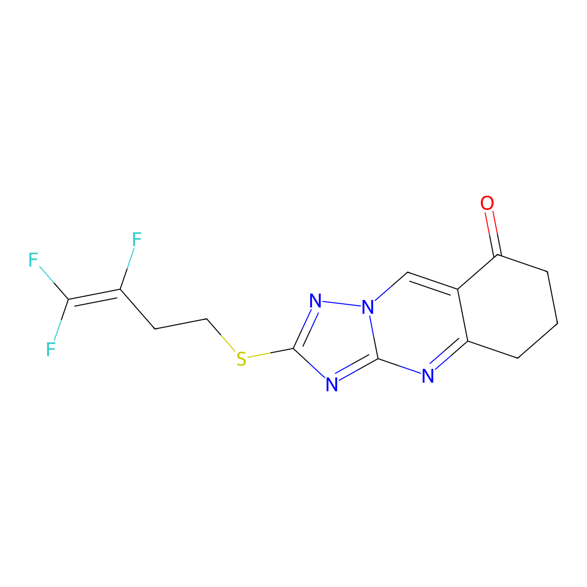 2-[(3,4,4-trifluoro-3-butenyl)sulfanyl]-6,7-dihydro[1,2,4]triazolo[5,1-b]quinazolin-8(5H)-one molecular structure, CAS 478050-10-1