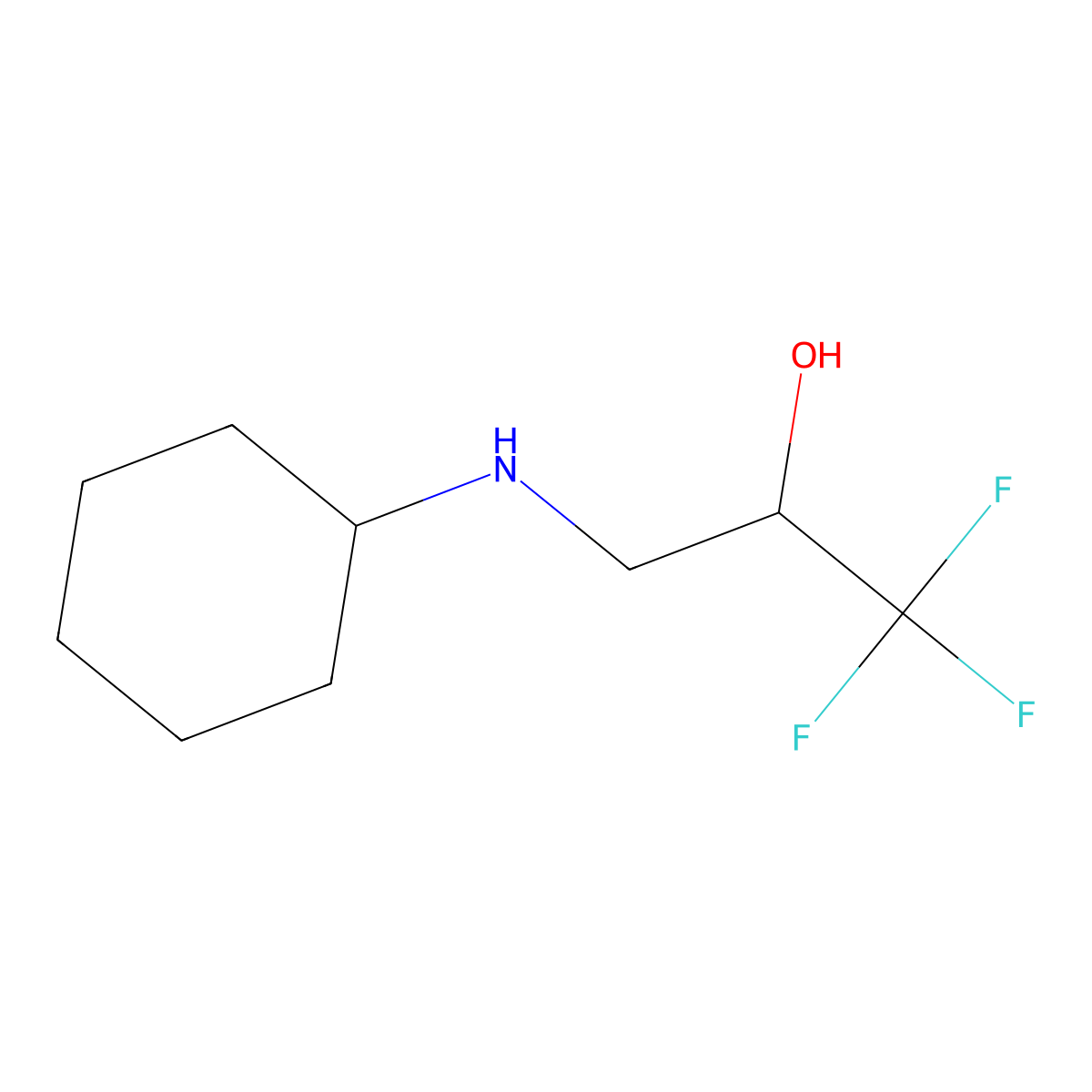 3-(Cyclohexylamino)-1,1,1-trifluoropropan-2-ol molecular structure, CAS 478050-18-9