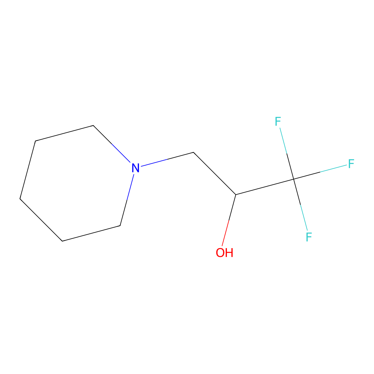 alpha-(Trifluoromethyl)-1-piperidineethanol molecular structure, CAS 478050-22-5