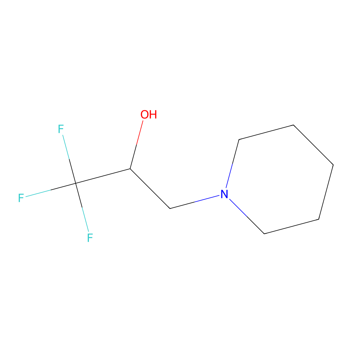 alpha-(Trifluoromethyl)-1-piperidineethanol molecular structure, CAS 478050-22-5
