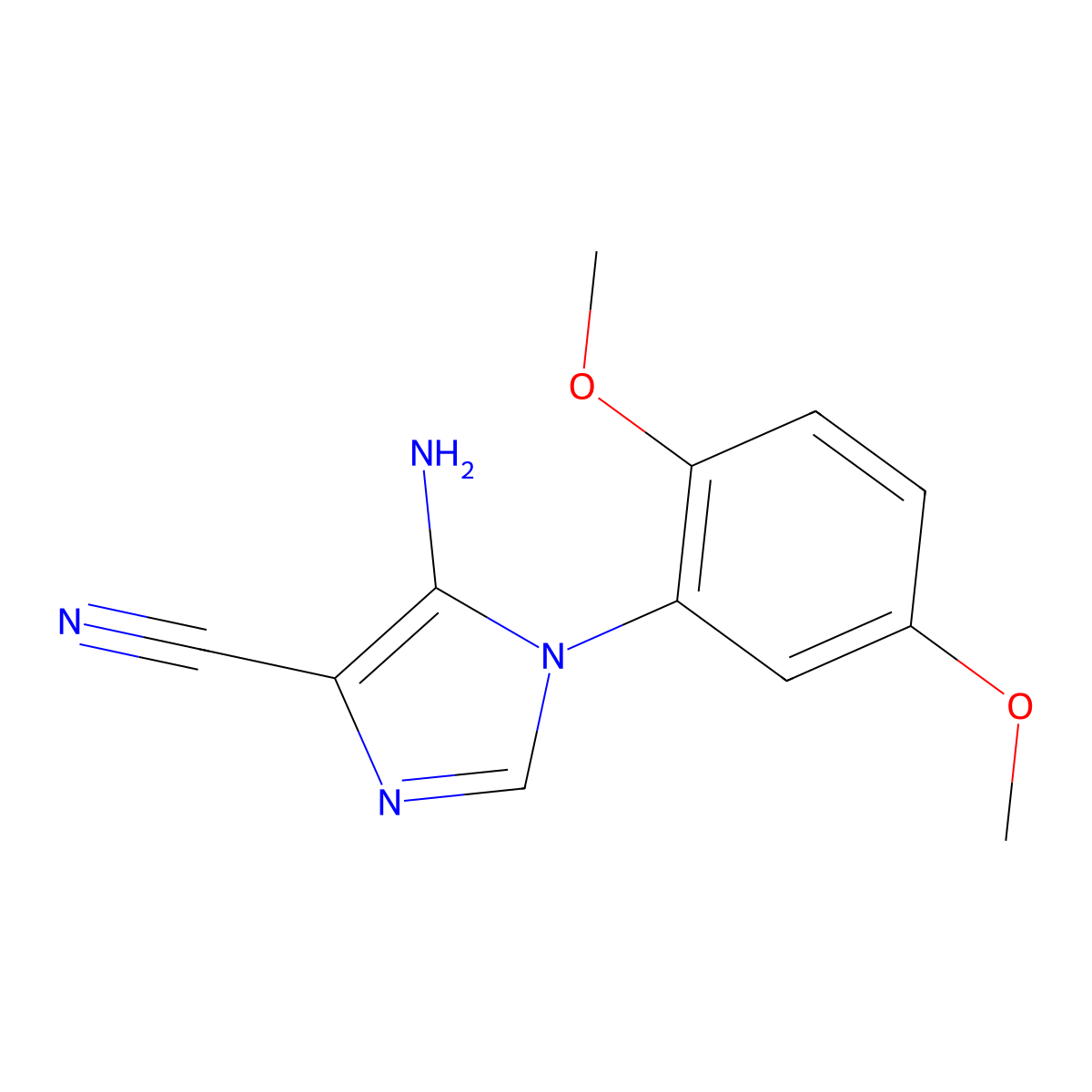 5-amino-1-(2,5-dimethoxyphenyl)-1H-imidazole-4-carbonitrile molecular structure, CAS 478050-23-6