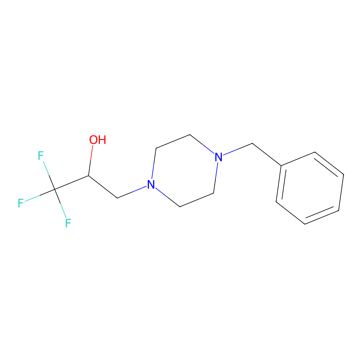 3-(4-Benzylpiperazin-1-yl)-1,1,1-trifluoropropan-2-ol molecular structure, CAS 478050-24-7