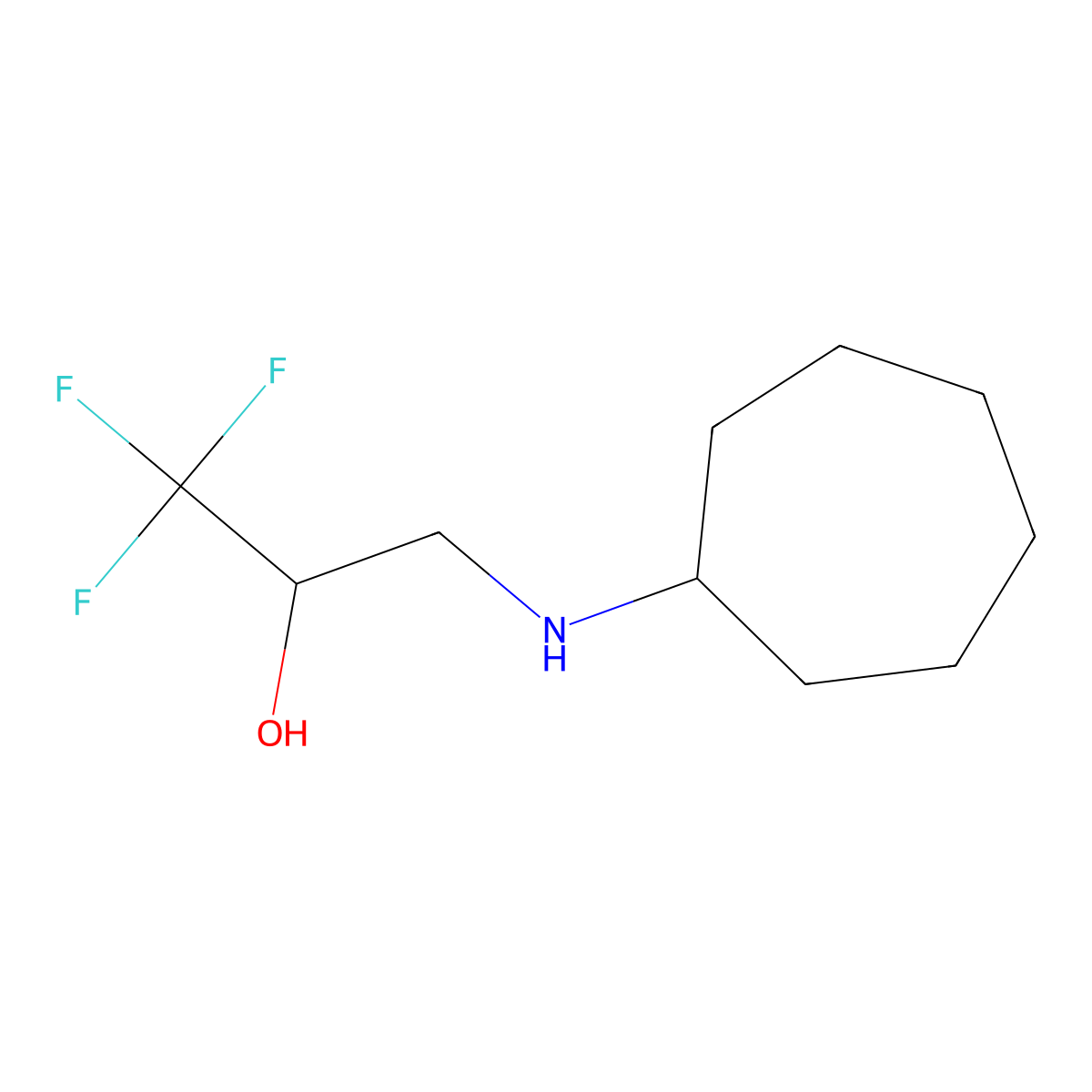 3-(Cycloheptylamino)-1,1,1-trifluoropropan-2-ol molecular structure, CAS 478050-28-1