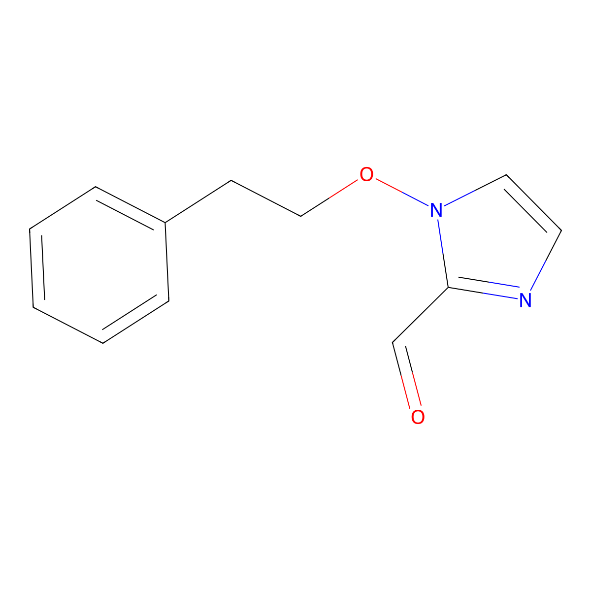 1-(phenethyloxy)-1H-imidazole-2-carbaldehyde molecular structure, CAS 478050-31-6