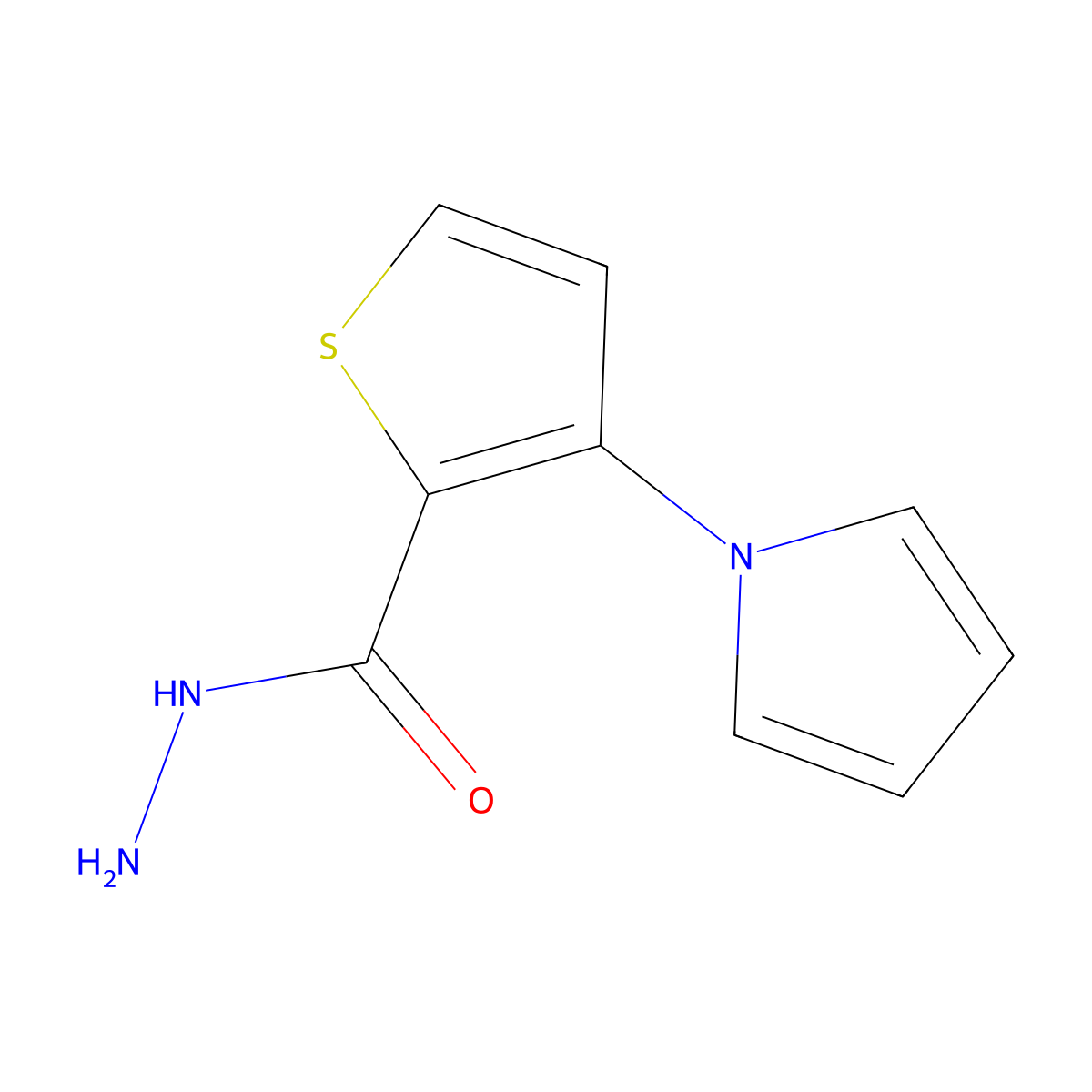 3-(1H-Pyrrol-1-YL)thiophene-2-carbohydrazide molecular structure, CAS 478050-34-9