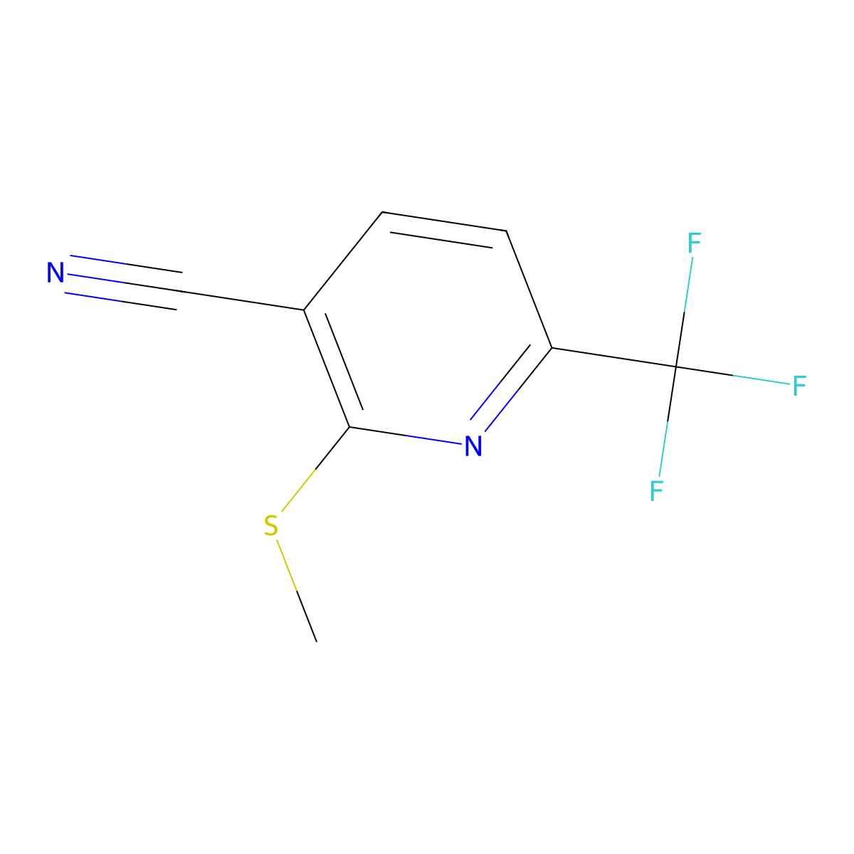 2-(Methylsulfanyl)-6-(trifluoromethyl)nicotinonitrile molecular structure, CAS 478050-35-0