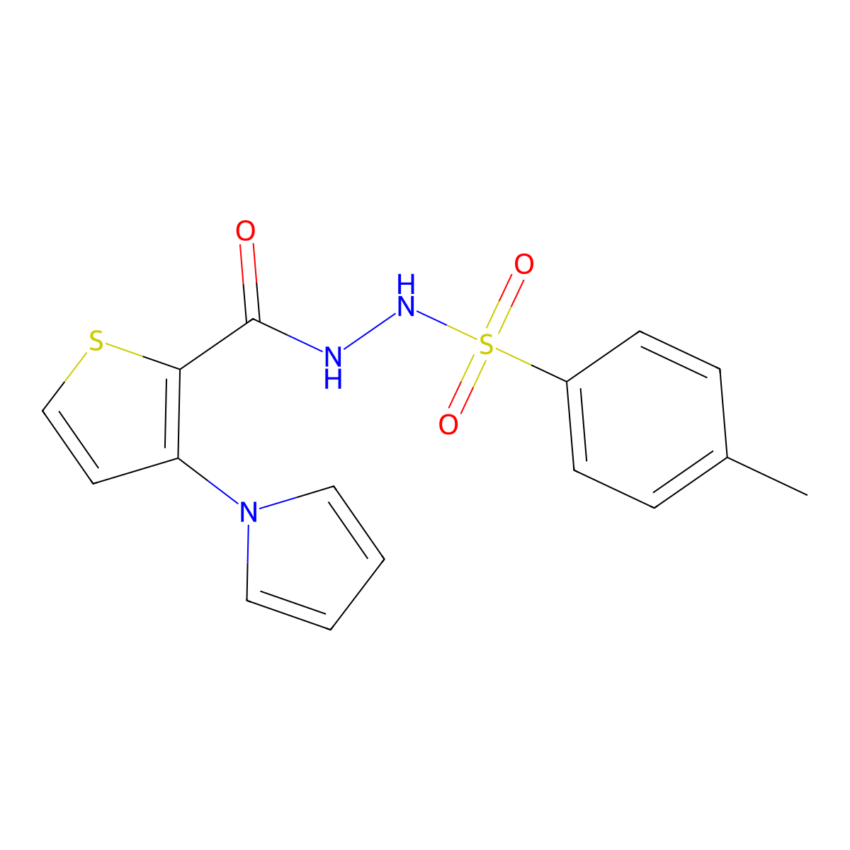 4-methyl-N'-{[3-(1H-pyrrol-1-yl)-2-thienyl]carbonyl}benzenesulfonohydrazide molecular structure, CAS 478050-40-7
