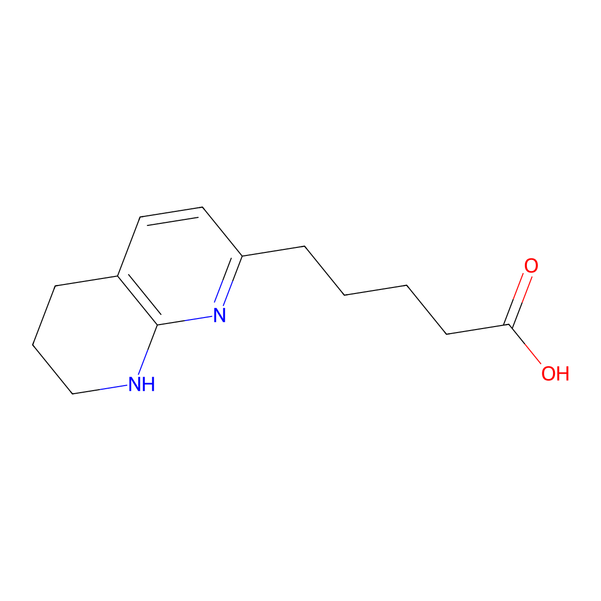 5-(5,6,7,8-Tetrahydro-1,8-naphthyridin-2-yl)pentanoic acid molecular structure, CAS 478055-40-2
