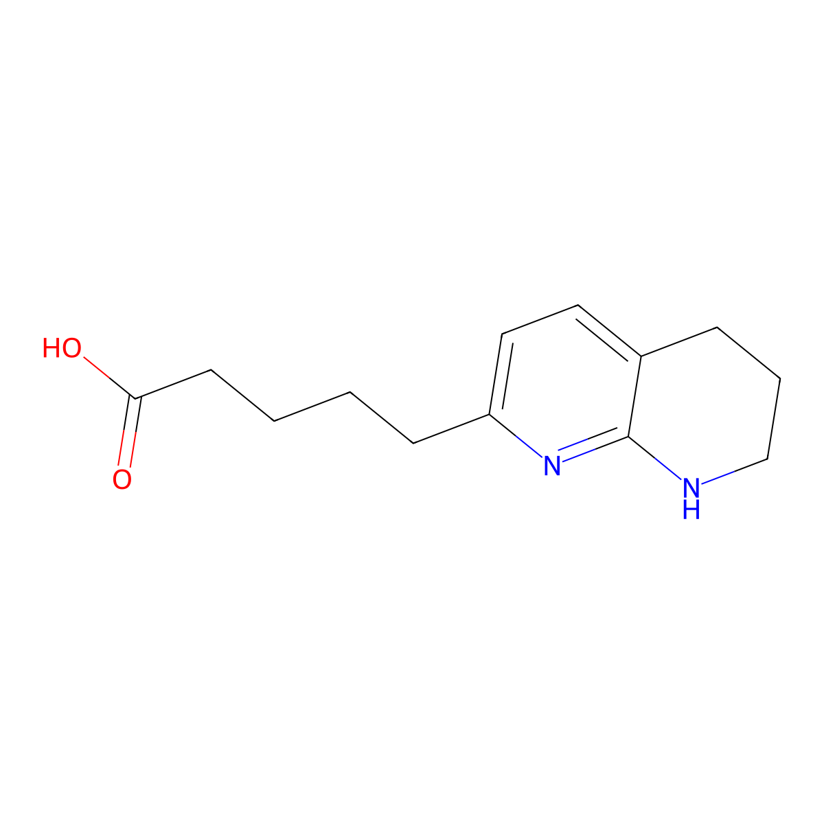5-(5,6,7,8-Tetrahydro-1,8-naphthyridin-2-yl)pentanoic acid molecular structure, CAS 478055-40-2