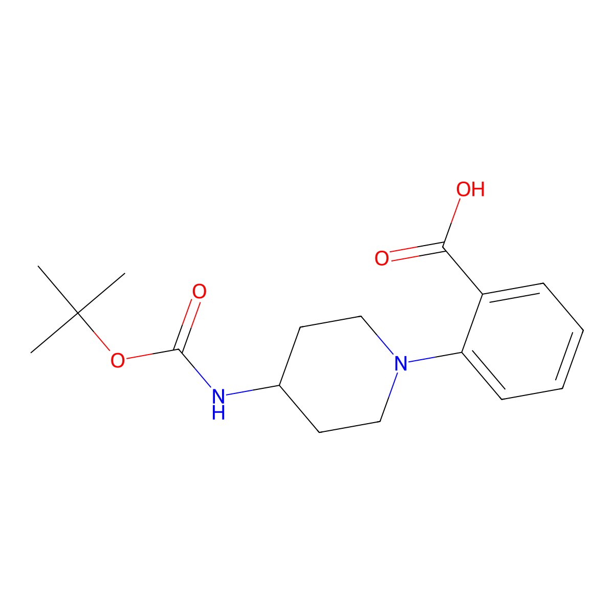 2-(4-(((Tert-butoxy)carbonyl)amino)piperidin-1-yl)benzoic acid molecular structure, CAS 478059-91-5