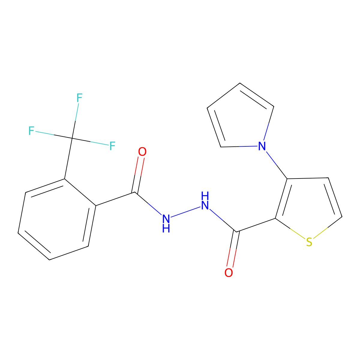 3-(1H-pyrrol-1-yl)-N'-[2-(trifluoromethyl)benzoyl]-2-thiophenecarbohydrazide molecular structure, CAS 478062-70-3