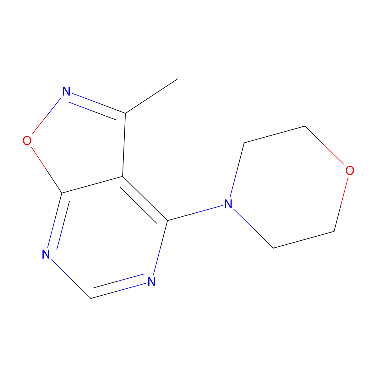 3-Methyl-4-morpholin-4-yl-[1,2]oxazolo[5,4-d]pyrimidine molecular structure, CAS 478062-72-5