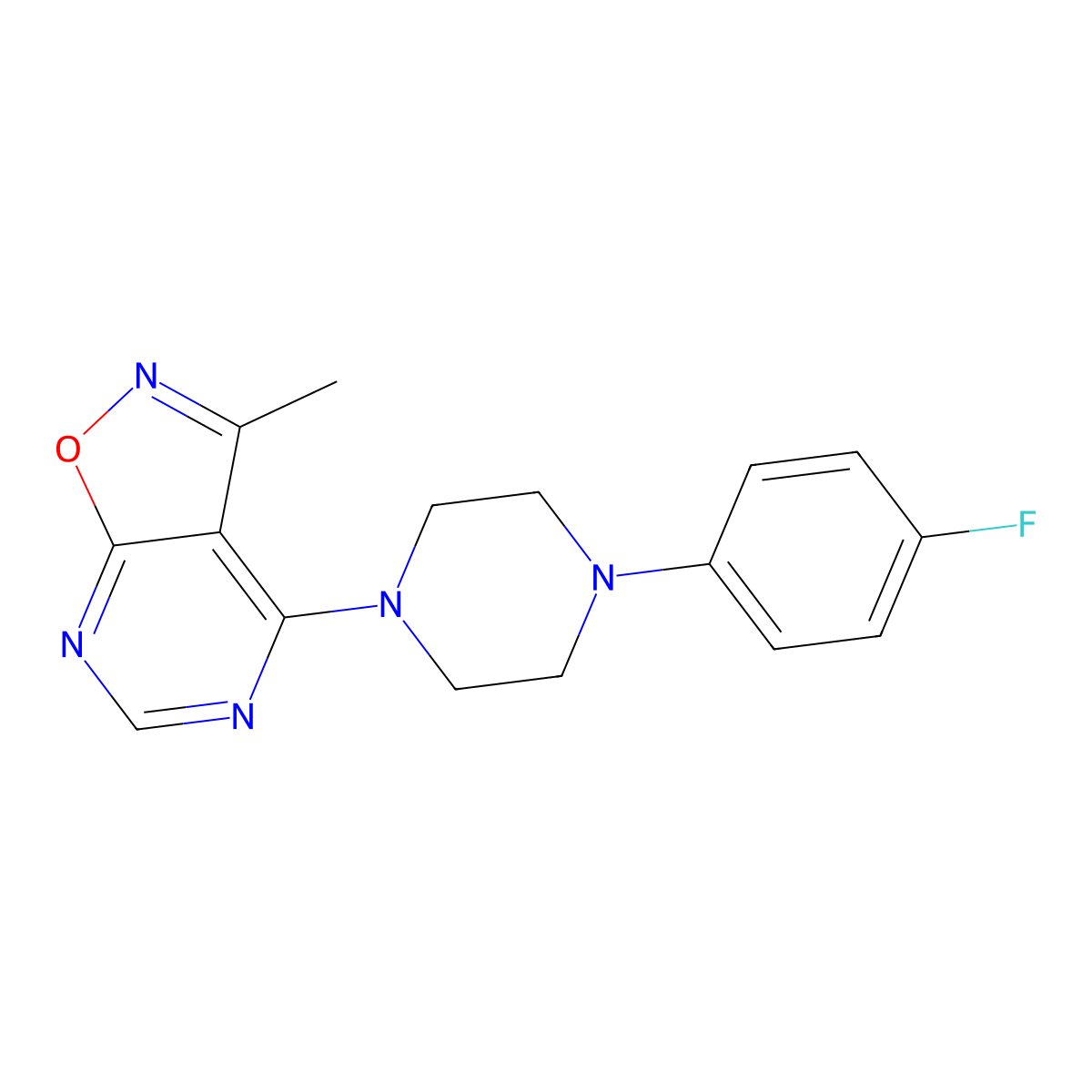 4-[4-(4-Fluorophenyl)piperazino]-3-methylisoxazolo[5,4-d]pyrimidine molecular structure, CAS 478062-74-7