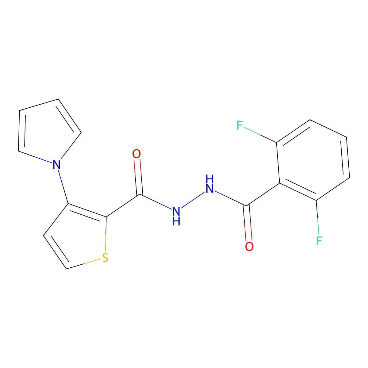 N'-(2,6-difluorobenzoyl)-3-(1H-pyrrol-1-yl)-2-thiophenecarbohydrazide molecular structure, CAS 478062-75-8