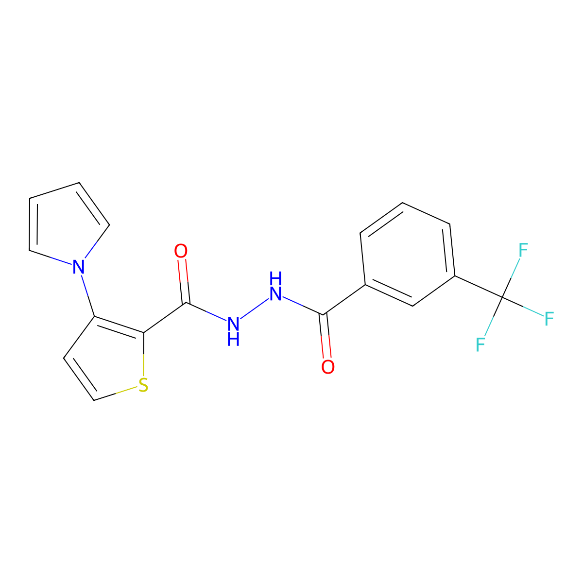 3-(1H-pyrrol-1-yl)-N'-[3-(trifluoromethyl)benzoyl]-2-thiophenecarbohydrazide molecular structure, CAS 478062-76-9