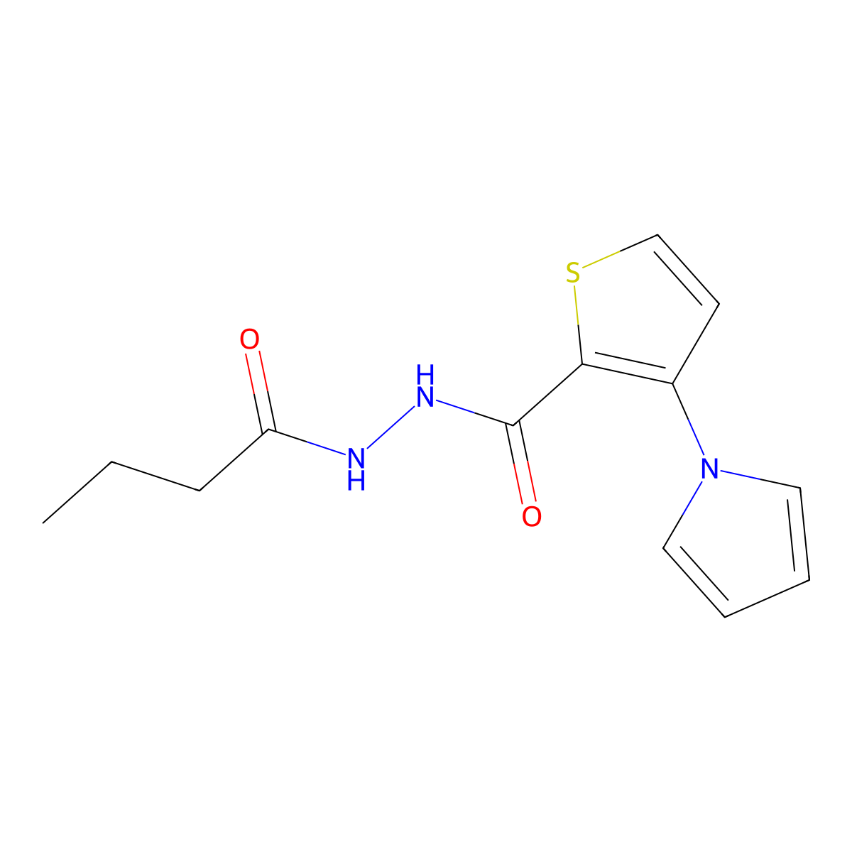 N'-butyryl-3-(1H-pyrrol-1-yl)-2-thiophenecarbohydrazide molecular structure, CAS 478062-77-0