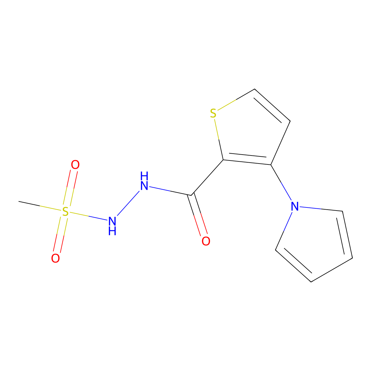 N'-{[3-(1H-pyrrol-1-yl)-2-thienyl]carbonyl}methanesulfonohydrazide molecular structure, CAS 478062-80-5