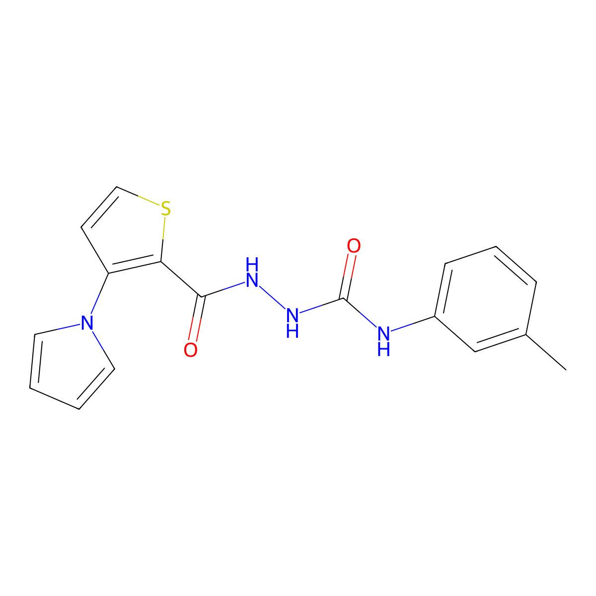 N-(3-methylphenyl)-2-{[3-(1H-pyrrol-1-yl)-2-thienyl]carbonyl}-1-hydrazinecarboxamide molecular structure, CAS 478062-87-2