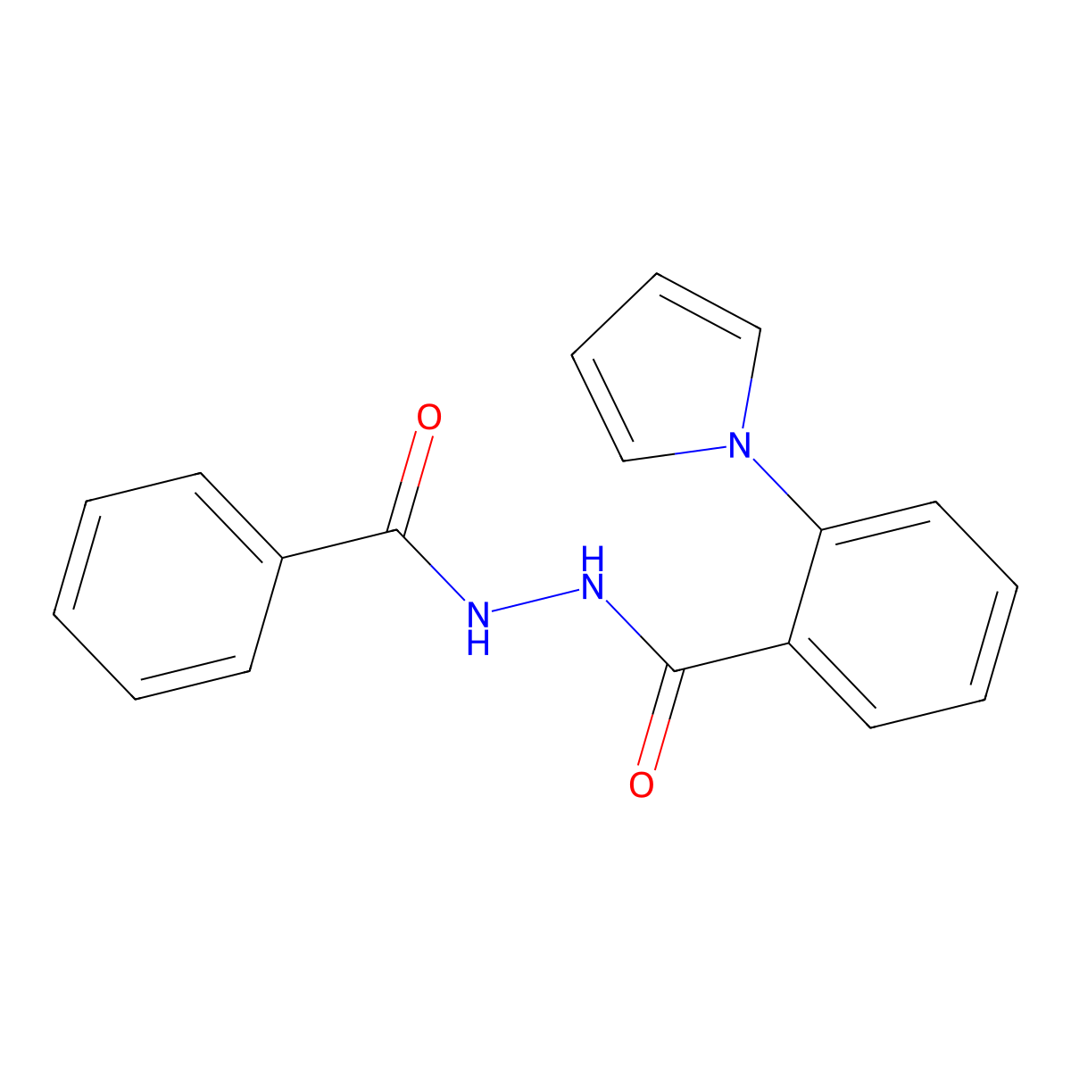 N'-benzoyl-2-(1H-pyrrol-1-yl)benzenecarbohydrazide molecular structure, CAS 478062-92-9