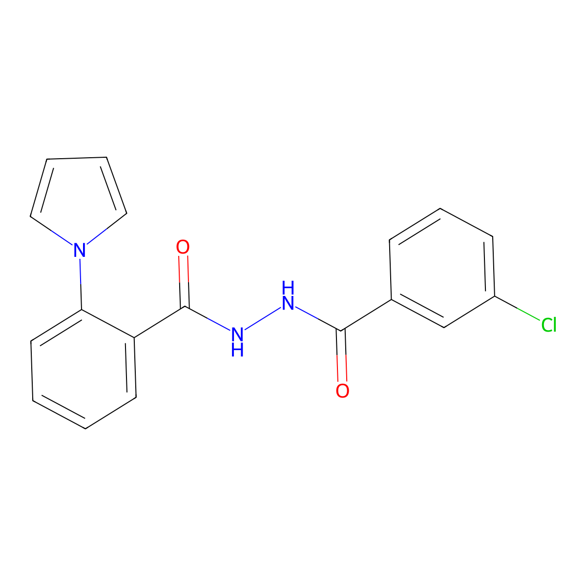 N'-(3-chlorobenzoyl)-2-(1H-pyrrol-1-yl)benzenecarbohydrazide molecular structure, CAS 478062-93-0