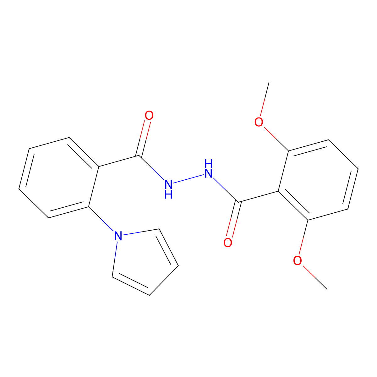 N'-(2,6-dimethoxybenzoyl)-2-(1H-pyrrol-1-yl)benzenecarbohydrazide molecular structure, CAS 478062-95-2