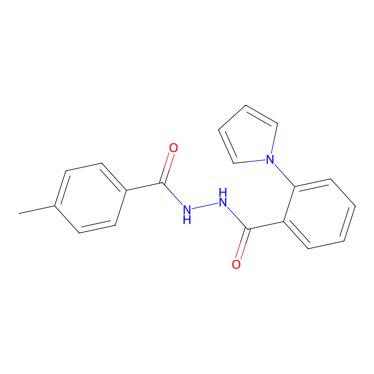 N'-(4-methylbenzoyl)-2-(1H-pyrrol-1-yl)benzenecarbohydrazide molecular structure, CAS 478062-97-4