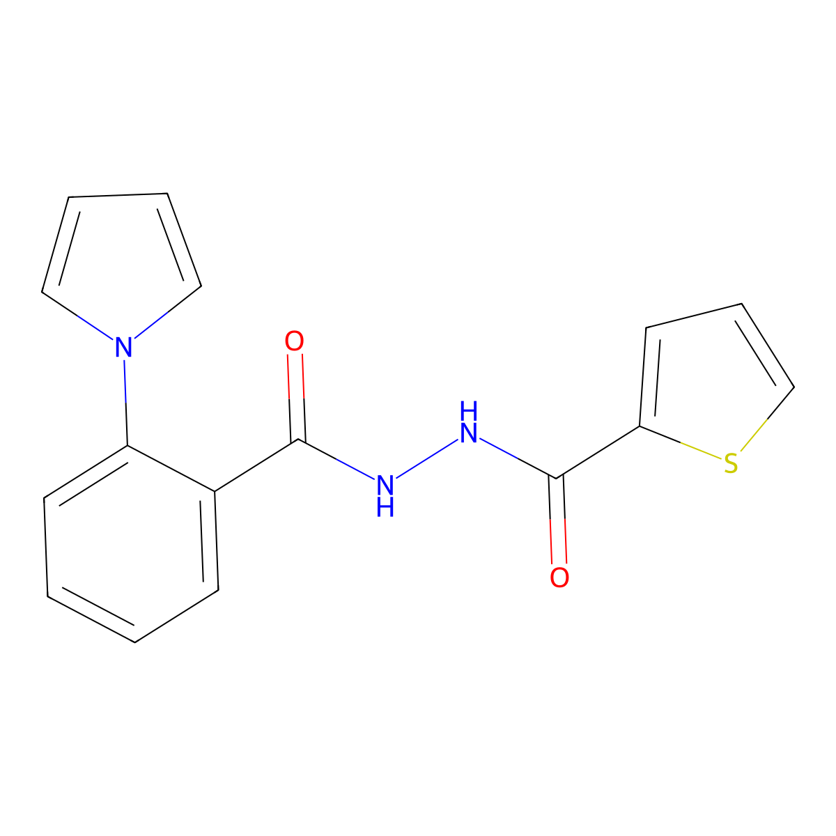 N'-[2-(1H-pyrrol-1-yl)benzoyl]-2-thiophenecarbohydrazide molecular structure, CAS 478062-98-5