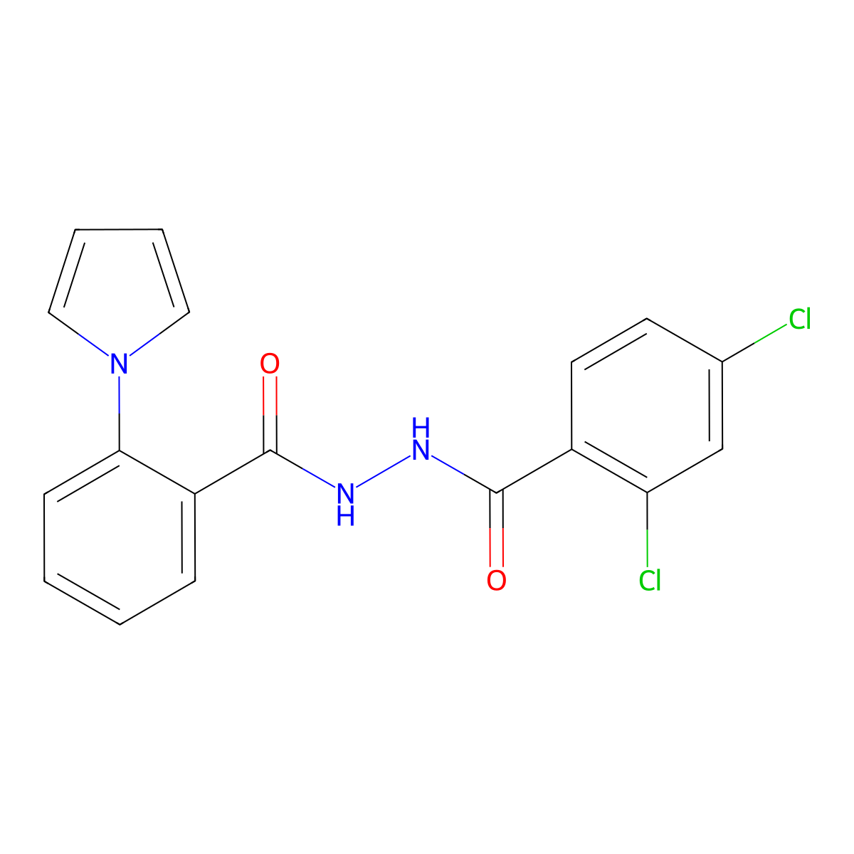 N'-(2,4-dichlorobenzoyl)-2-(1H-pyrrol-1-yl)benzenecarbohydrazide molecular structure, CAS 478062-99-6