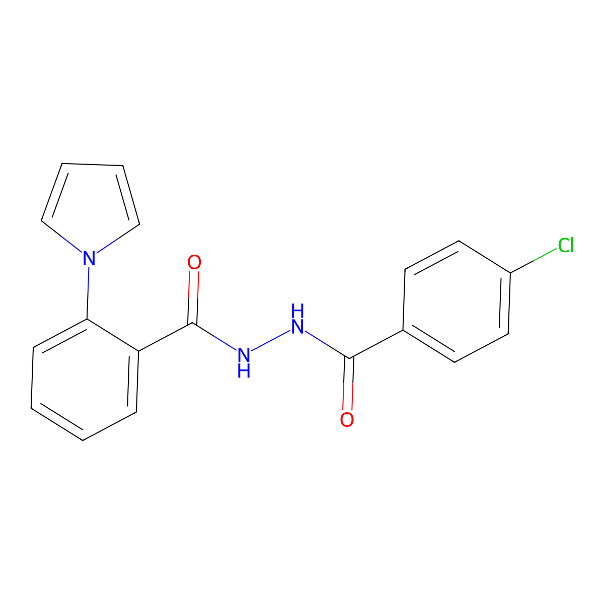 N'-(4-chlorobenzoyl)-2-(1H-pyrrol-1-yl)benzenecarbohydrazide molecular structure, CAS 478063-00-2