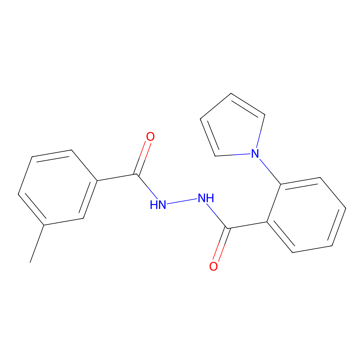 N'-(3-methylbenzoyl)-2-(1H-pyrrol-1-yl)benzenecarbohydrazide molecular structure, CAS 478063-05-7
