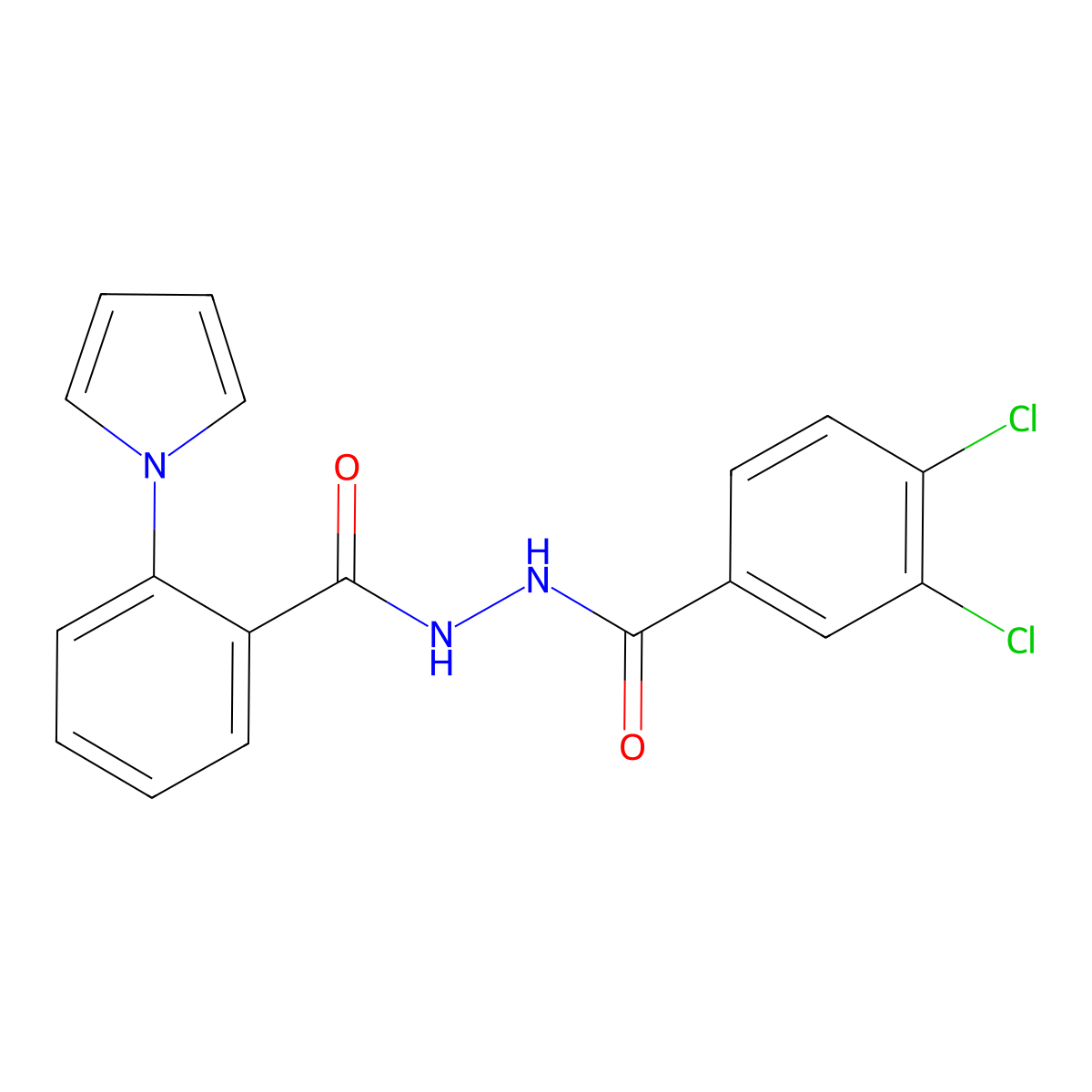 N'-(3,4-dichlorobenzoyl)-2-(1H-pyrrol-1-yl)benzenecarbohydrazide molecular structure, CAS 478063-06-8
