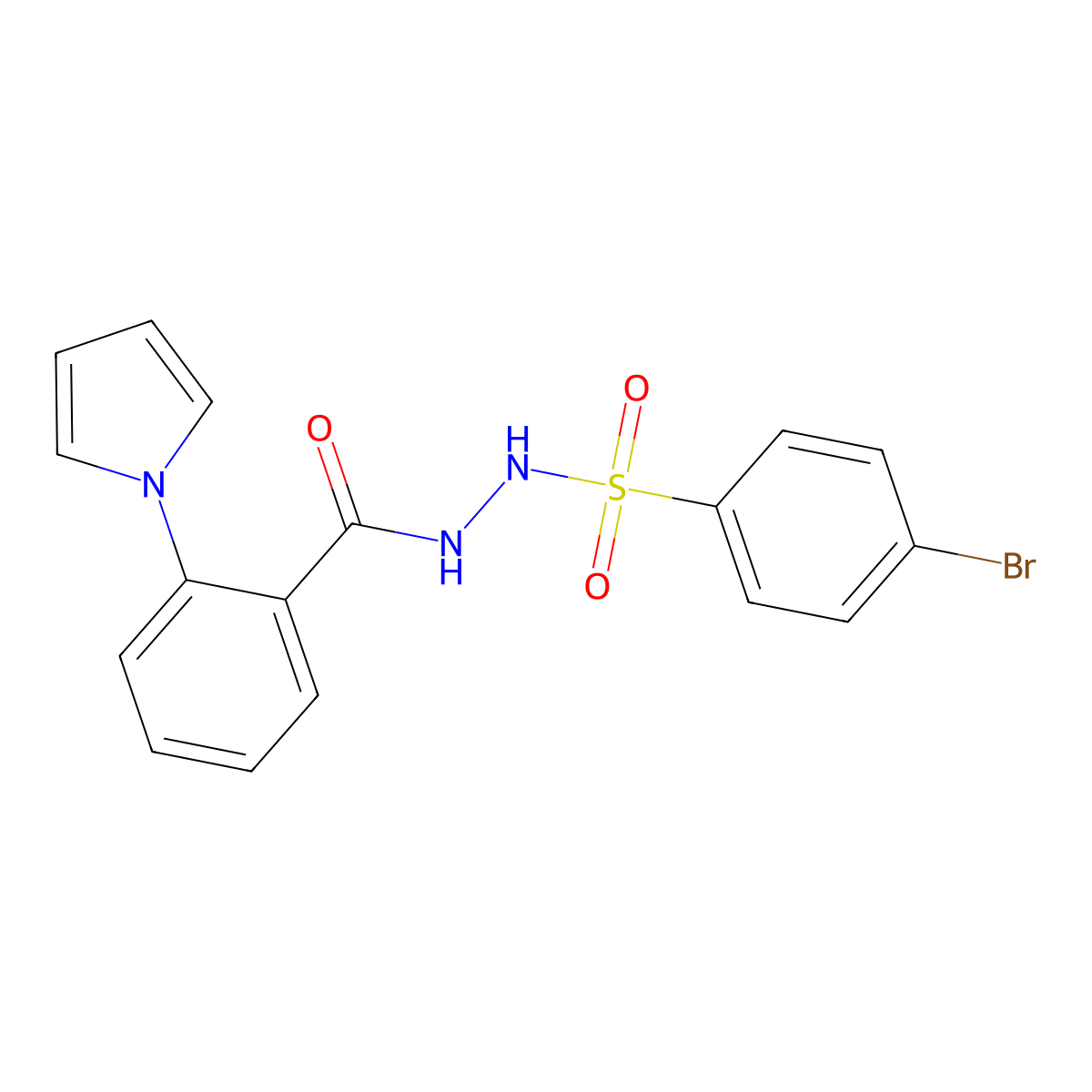 4-bromo-N'-[2-(1H-pyrrol-1-yl)benzoyl]benzenesulfonohydrazide molecular structure, CAS 478063-14-8