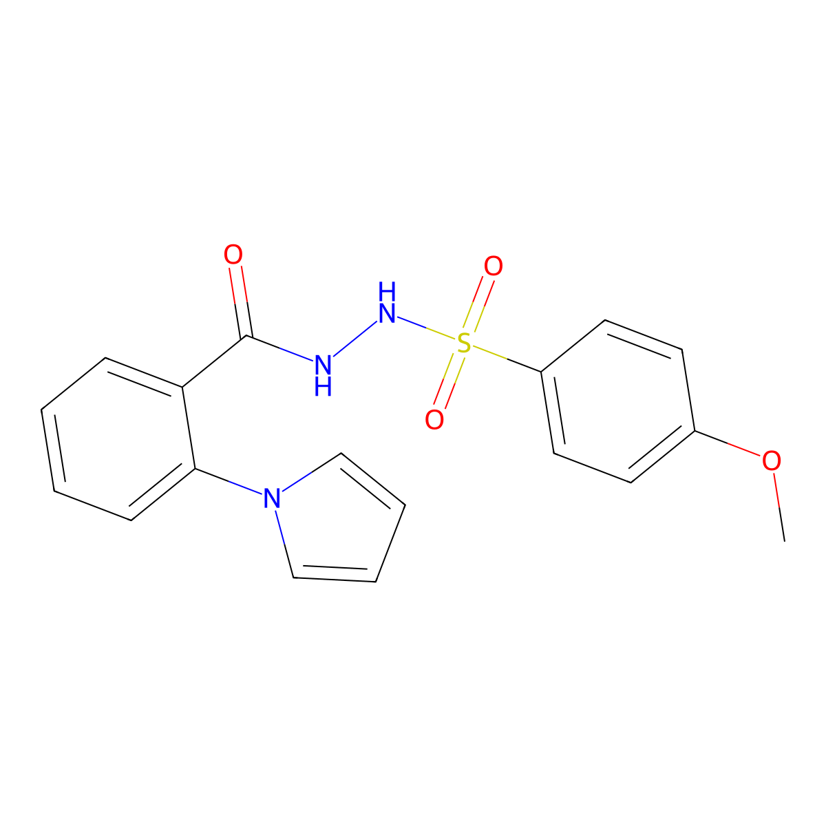 4-methoxy-N'-[2-(1H-pyrrol-1-yl)benzoyl]benzenesulfonohydrazide molecular structure, CAS 478063-15-9