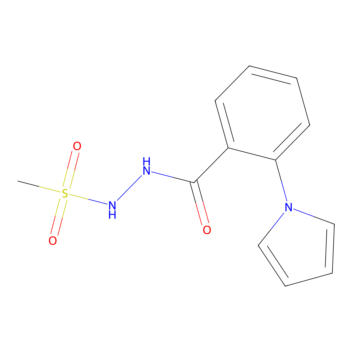 N'-[2-(1H-pyrrol-1-yl)benzoyl]methanesulfonohydrazide molecular structure, CAS 478063-20-6