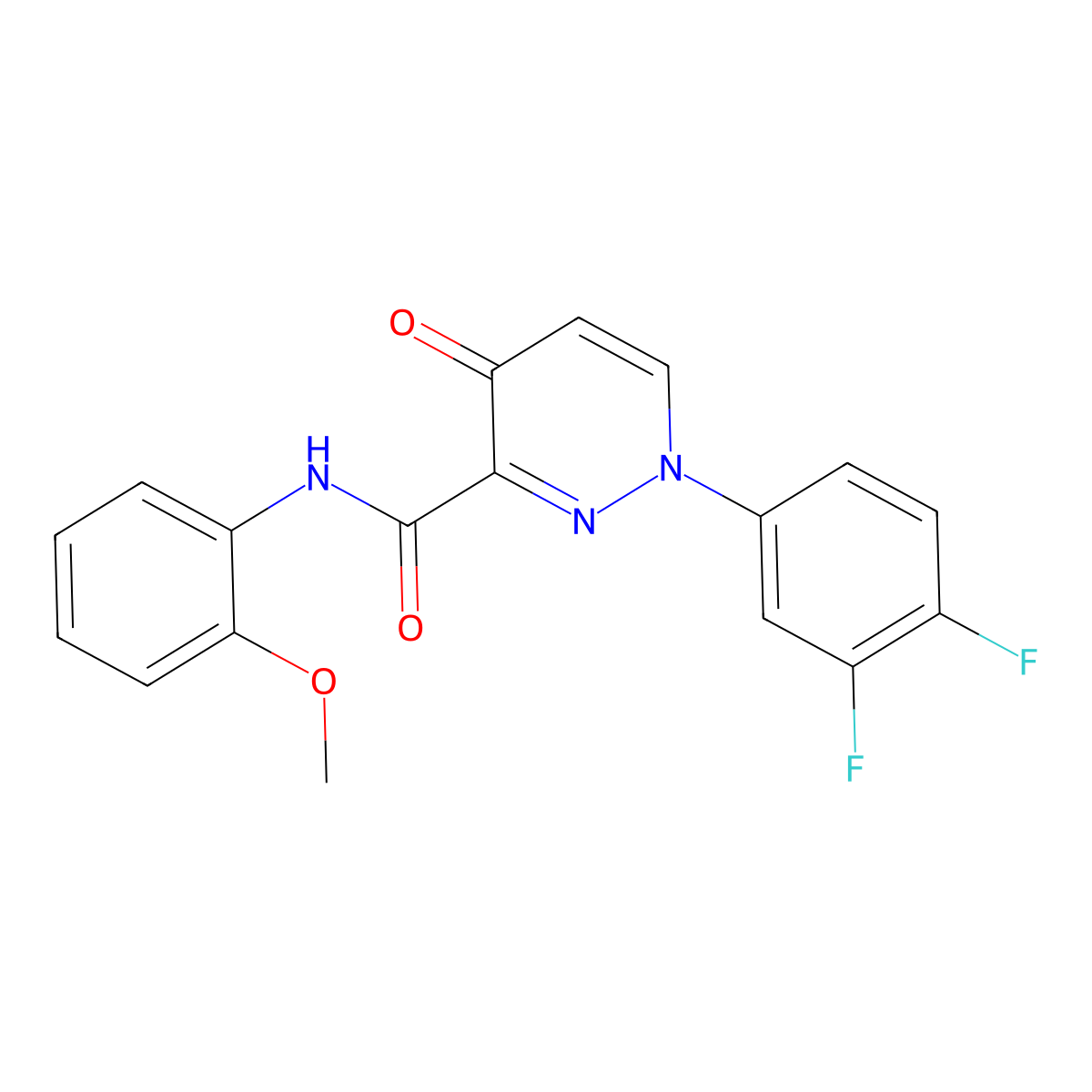 1-(3,4-difluorophenyl)-N-(2-methoxyphenyl)-4-oxo-1,4-dihydro-3-pyridazinecarboxamide molecular structure, CAS 478063-32-0
